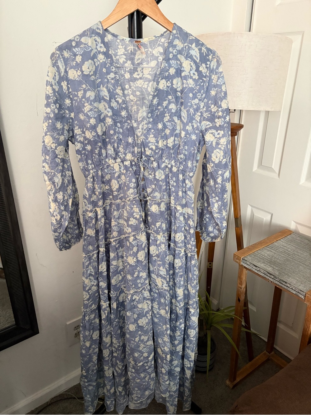 NWT FREE PEOPLE Pappiet Midi Dress | Blue Combo MSRP $168 Size L - Picture 6 of 10